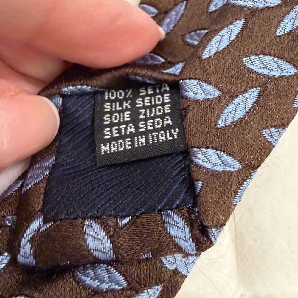 Alfred Dunhill blue and brown silk neck tie